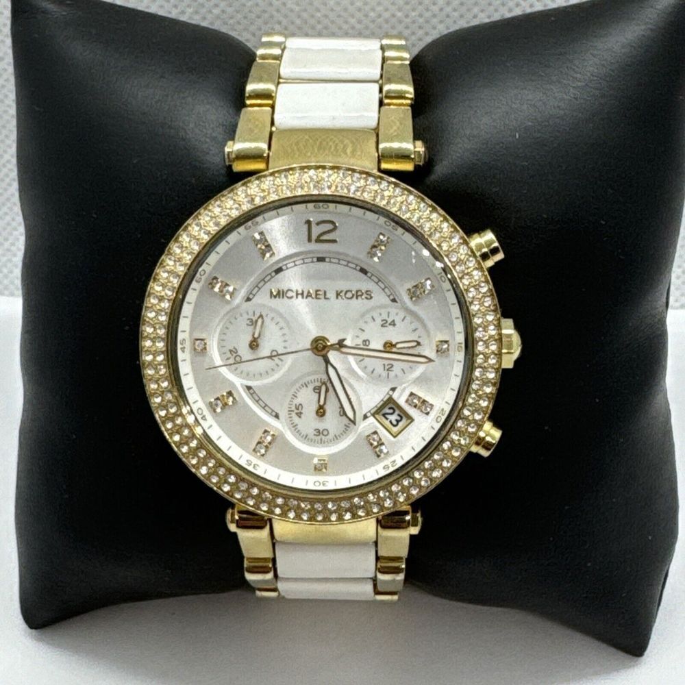 Michael Kors Parker MK6119 Womens Two Tone Analog Dial Quartz Wrist Watch JNA398